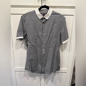 Michael Kors Black and White Gingham Shirt